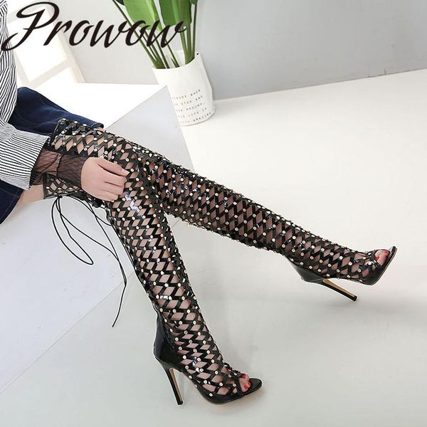 dress shoes prowow 2021 fashion women high tube over knee hollow metal willow nail sandals, Black
dress shoes prowow 2021 fashion women high tube over knee hollow metal willow nail sandals, Black