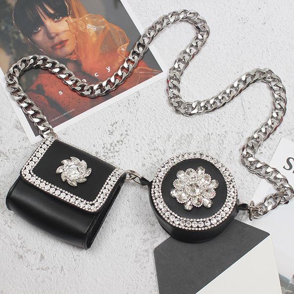 fashion chain fanny pack round square rhinestone decorative waist bag new brand belt bag women waist pack pu leather chest bag, Silver
fashion chain fanny pack round square rhinestone decorative waist bag new brand belt bag women waist pack pu leather chest bag, Silver