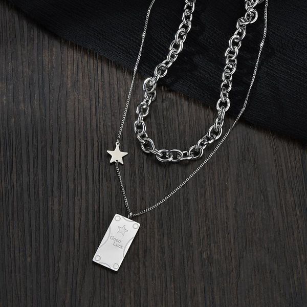 chains multi-layer square chain choker necklace for women men punk star good luck fashion chunky necklaces, Silver
chains multi-layer square chain choker necklace for women men punk star good luck fashion chunky necklaces, Silver