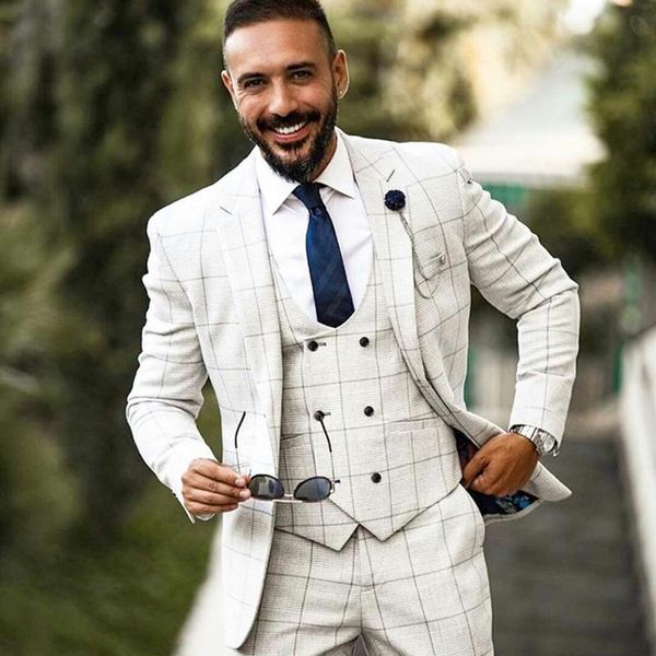 white plaid check 3 pieces set business blazer arrival male clothing mens suits for wedding custom made jacket+vest+pants men's & blaze, White;black
white plaid check 3 pieces set business blazer arrival male clothing mens suits for wedding custom made jacket+vest+pants men's & blaze, White;black
