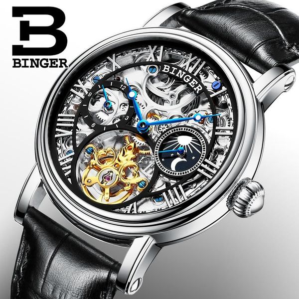 switzerland binger watches men tourbillon relogio masculino water resistant skeleton mechanical clock b-1171-3 wristwatches, Slivery;brown
switzerland binger watches men tourbillon relogio masculino water resistant skeleton mechanical clock b-1171-3 wristwatches, Slivery;brown