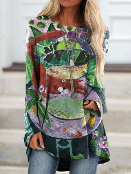 casual dresses women's garden collar long sve printed t-shirt, Black;gray 
casual dresses women's garden collar long sve printed t-shirt, Black;gray