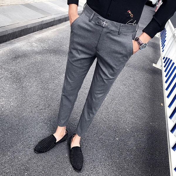 spring british trousers slim fit pants business men's social mens dress pantalon costume office suits & blazers, White;black
spring british trousers slim fit pants business men's social mens dress pantalon costume office suits & blazers, White;black