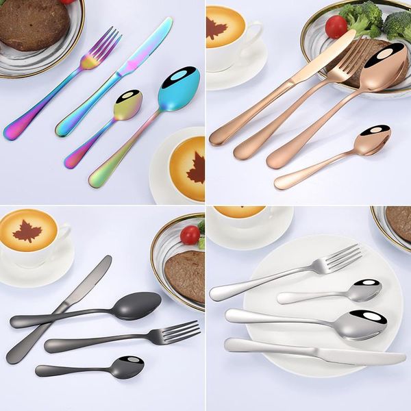 4pcs/set knives fork spoon cutlery set stainless steel tableware knife tea dinnerware family kitchen travel sets
4pcs/set knives fork spoon cutlery set stainless steel tableware knife tea dinnerware family kitchen travel sets