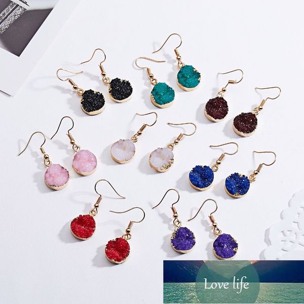 new design natural stone geometric round earrings for girls korean style resin design red green crystal dangle earrings gift  factory price, Silver
new design natural stone geometric round earrings for girls korean style resin design red green crystal dangle earrings gift  factory price, Silver