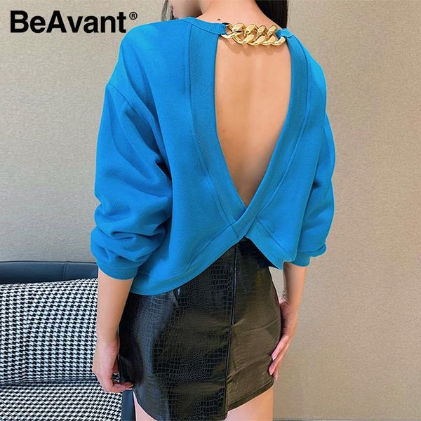 women's hoodies & sweatshirts beavant blue open back pullover casual round neck long sleeve personalized chain spring autumn 2021, Black
women's hoodies & sweatshirts beavant blue open back pullover casual round neck long sleeve personalized chain spring autumn 2021, Black
