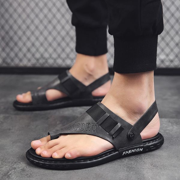 slippers men's sandals summer large men's trend casual wear dual purpose flip flop beach shoes soq7, Black
slippers men's sandals summer large men's trend casual wear dual purpose flip flop beach shoes soq7, Black