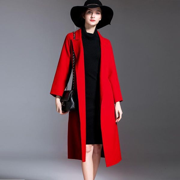 women's wool & blends women double sided red bridal windbreaker cashmere overcoats winter woolen jackets high end long handmade outwear, Black
women's wool & blends women double sided red bridal windbreaker cashmere overcoats winter woolen jackets high end long handmade outwear, Black