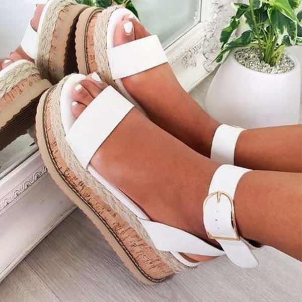 sandals women's fashion pu thick bottom ladies platform shoes buckle women shoe straw female footwear plus size 2021, Black
sandals women's fashion pu thick bottom ladies platform shoes buckle women shoe straw female footwear plus size 2021, Black