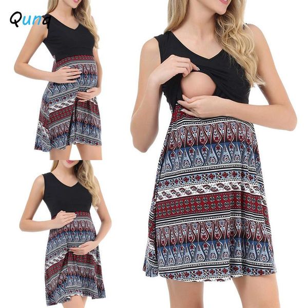 qunq pregnancy dress summer sleeveless v-neck dresses for maternity national style slim female nursing outfits breastfeeding, White
qunq pregnancy dress summer sleeveless v-neck dresses for maternity national style slim female nursing outfits breastfeeding, White
