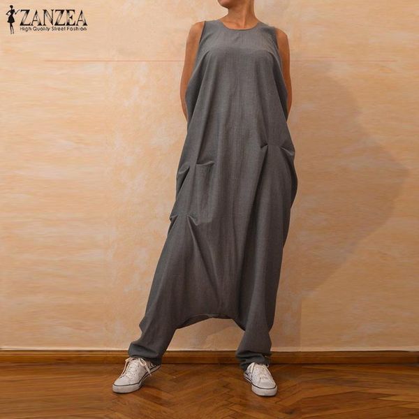 women's jumpsuits & rompers zanzea solid drop-crotch pants sleeveless summer vintage loose long harem overalls 2021 women casual wide l, Black;white
women's jumpsuits & rompers zanzea solid drop-crotch pants sleeveless summer vintage loose long harem overalls 2021 women casual wide l, Black;white