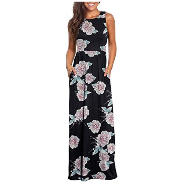 casual dresses boho maxi for women sleeveless bohemian sundress pocket floral print beach long loose dress vestidos de fiesta, Black;gray
casual dresses boho maxi for women sleeveless bohemian sundress pocket floral print beach long loose dress vestidos de fiesta, Black;gray
