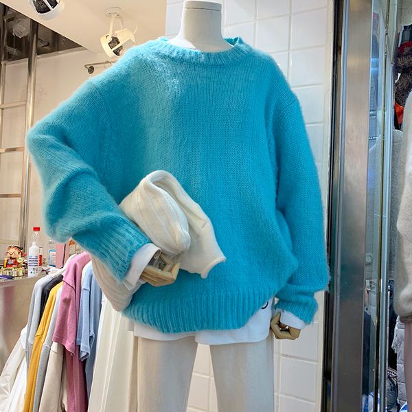 matakawa japanese fashion korea autumn and winter loose women's sweaters round neck pullover outer mohair woman sweater 210513, White;black
matakawa japanese fashion korea autumn and winter loose women's sweaters round neck pullover outer mohair woman sweater 210513, White;black