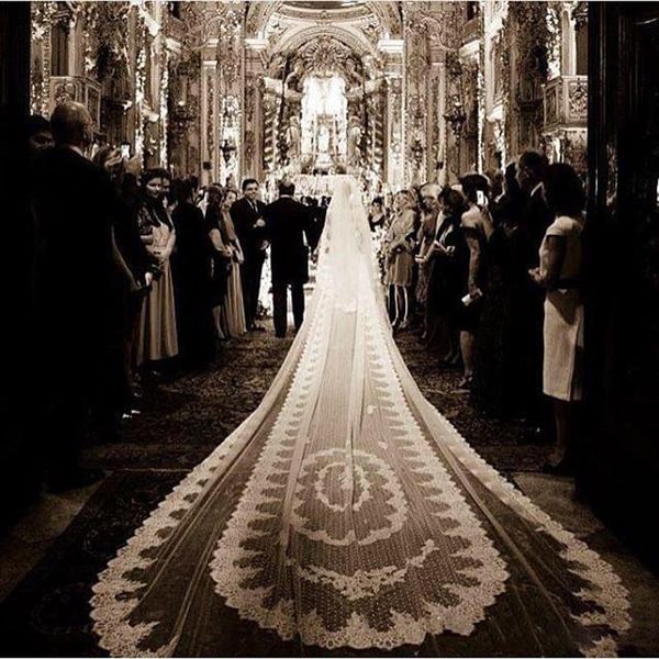 bridal veils charming luxury applique 5m wedding appliques lace edge white ivory 2 layers with comb attached custom-made long ve, Black
bridal veils charming luxury applique 5m wedding appliques lace edge white ivory 2 layers with comb attached custom-made long ve, Black