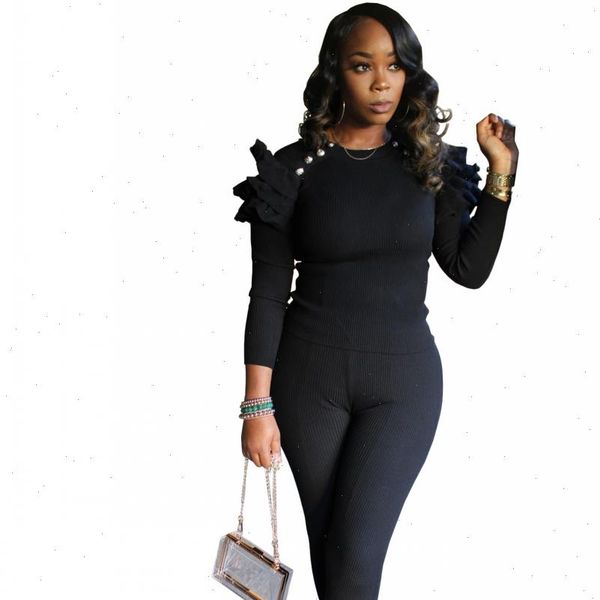 2 piece set lounge womens pants wear casual ruffles long sleeve o neck pencil sets spring autumn slim solid, White
2 piece set lounge womens pants wear casual ruffles long sleeve o neck pencil sets spring autumn slim solid, White