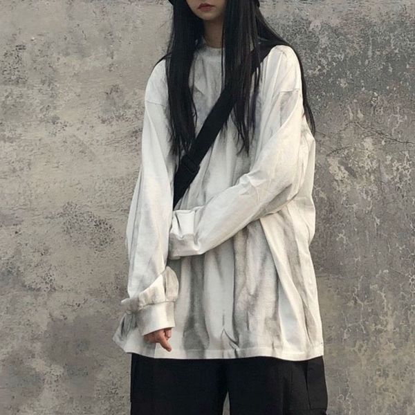 women's t-shirt long sleeve t-shirt, korean harajuku bf loose tie dyed hip-hop round neck, men's medium and coat, punk t-shirt, White
women's t-shirt long sleeve t-shirt, korean harajuku bf loose tie dyed hip-hop round neck, men's medium and coat, punk t-shirt, White