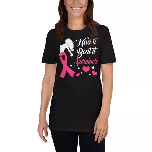 had it beat it survivor pink ribbon breast cancer awareness october women shirt, White;black
had it beat it survivor pink ribbon breast cancer awareness october women shirt, White;black