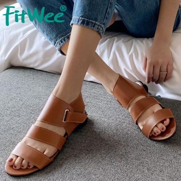 fitwee women sandals shoes fashion metal buckle peep toe stylish cross strap solid color lady footwear size 34-43, Black
fitwee women sandals shoes fashion metal buckle peep toe stylish cross strap solid color lady footwear size 34-43, Black