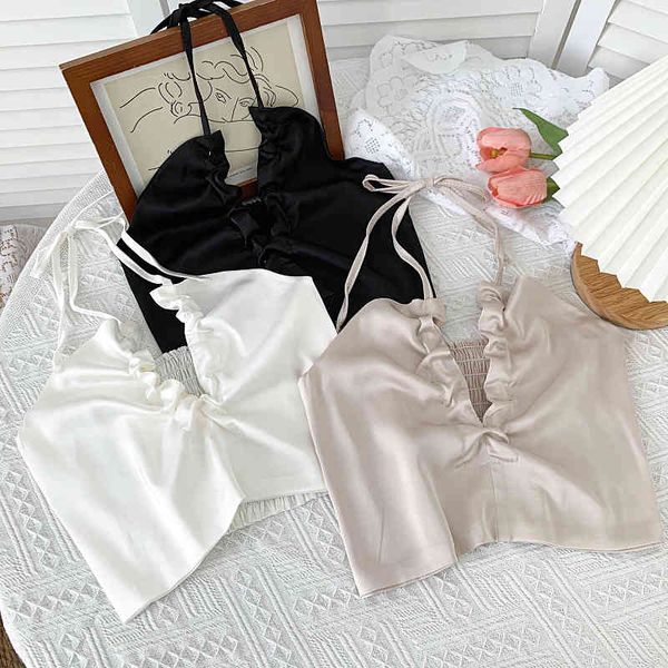 sleeveless strapless v-neck halter suspenders slim slimming waistcoat with short female all-match 210507, White
sleeveless strapless v-neck halter suspenders slim slimming waistcoat with short female all-match 210507, White
