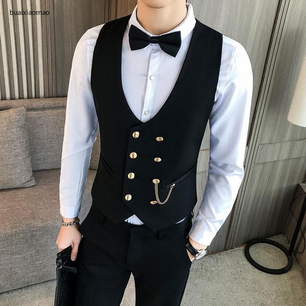 men's vests the latest double-breasted vest deep v-neck slim suit dress plus size m-5xl colete masculino lkni, Black;white
men's vests the latest double-breasted vest deep v-neck slim suit dress plus size m-5xl colete masculino lkni, Black;white