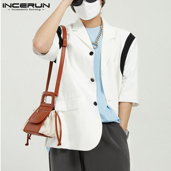 men's casual shirts men shirt patchwork lapel 2021 short sleeve button elegant clothing streetwear leisure camisas outwear incerun s-5x, White;black
men's casual shirts men shirt patchwork lapel 2021 short sleeve button elegant clothing streetwear leisure camisas outwear incerun s-5x, White;black