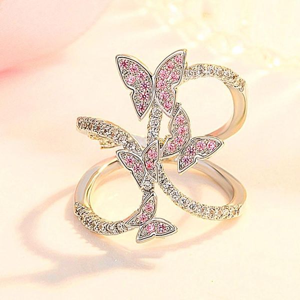wedding rings vintage female crystal butterfly thin ring dainty silver color engagement charm pink zircon stone for women, Slivery;golden
wedding rings vintage female crystal butterfly thin ring dainty silver color engagement charm pink zircon stone for women, Slivery;golden