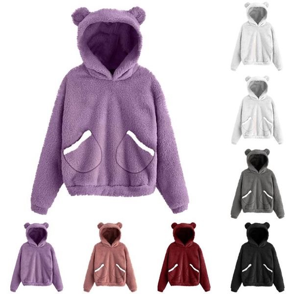 women's hoodies & sweatshirts fluffy women kawaii sweatshirt cute bear ear cap autumn winter warm pullover long sleeve outwear fleece c, Black
women's hoodies & sweatshirts fluffy women kawaii sweatshirt cute bear ear cap autumn winter warm pullover long sleeve outwear fleece c, Black