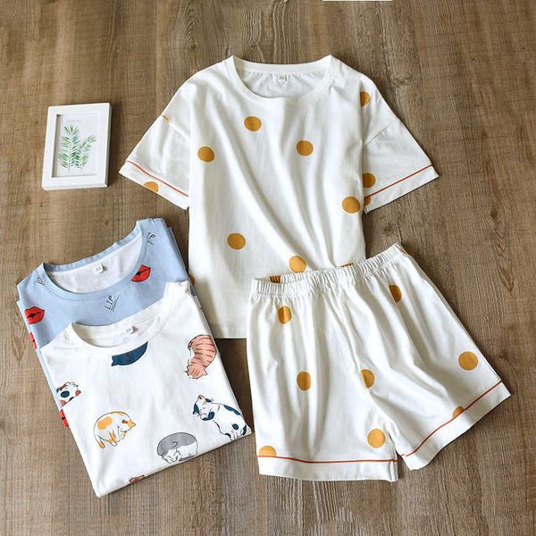 kawaii cartoon homewear 2 pieces cotton women's pajamas set soft summer thin pajama femme short sleeve loose home suit sleepwear 210622, Black;red
kawaii cartoon homewear 2 pieces cotton women's pajamas set soft summer thin pajama femme short sleeve loose home suit sleepwear 210622, Black;red