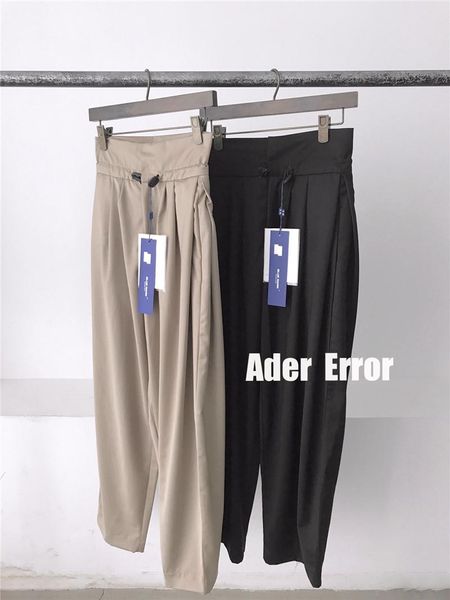 men's pants original ader error paperbag waist men women adererror drawstring high street stitching sweatpants thickening trousers, Black 
men's pants original ader error paperbag waist men women adererror drawstring high street stitching sweatpants thickening trousers, Black
