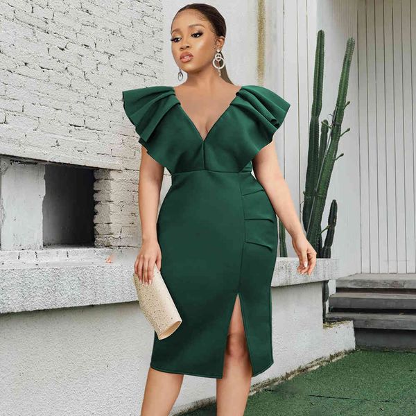 two piece dress plus size women dark green party v neck ruffles sleeve split celebrate event nightclub vestidos female large, White
two piece dress plus size women dark green party v neck ruffles sleeve split celebrate event nightclub vestidos female large, White
