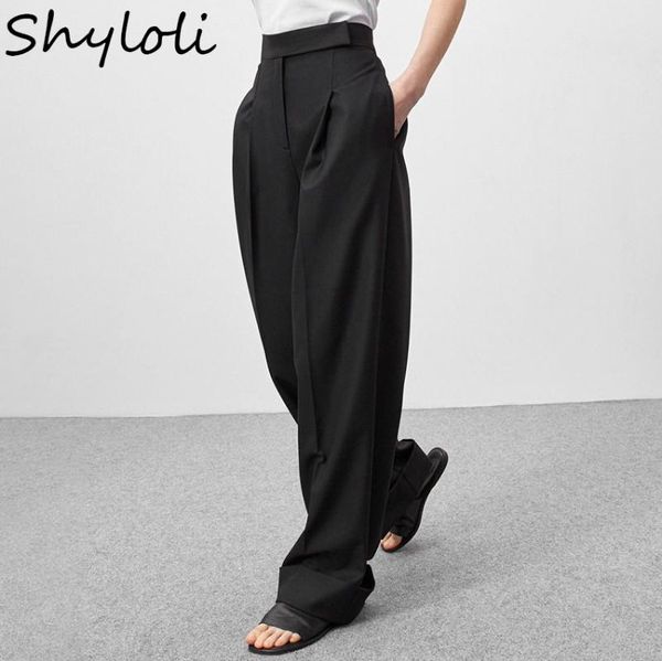 women's pants & capris shyloli 2021 latest quality autumn black mopping trousers loose high waist pocket drape comfortable wide leg wom, Black;white
women's pants & capris shyloli 2021 latest quality autumn black mopping trousers loose high waist pocket drape comfortable wide leg wom, Black;white