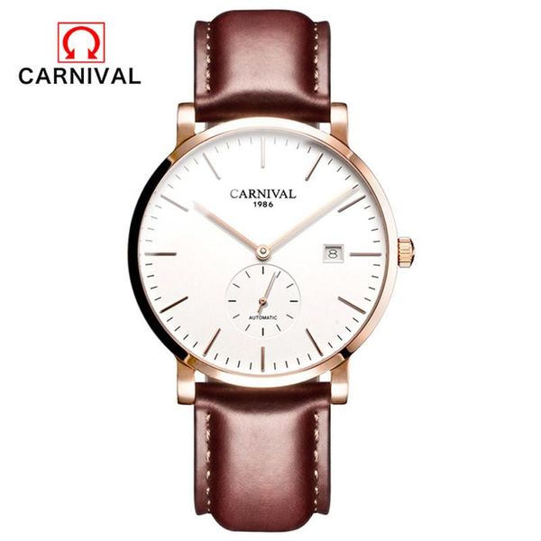 wristwatches carnival ultra-thin 10mm automatic mechanical watch men watches waterproof erkek kol saati men's clock c8039-5, Slivery;brown
wristwatches carnival ultra-thin 10mm automatic mechanical watch men watches waterproof erkek kol saati men's clock c8039-5, Slivery;brown