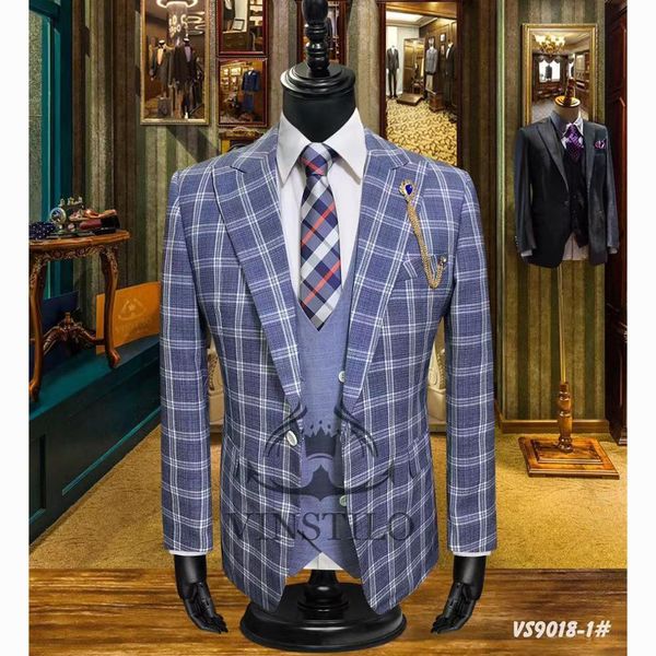 men's suits & blazers blue plaid suit men for business groom wedding 3 pieces man tuxedo slim fit prom dinner party ja 1x69, White;black
men's suits & blazers blue plaid suit men for business groom wedding 3 pieces man tuxedo slim fit prom dinner party ja 1x69, White;black