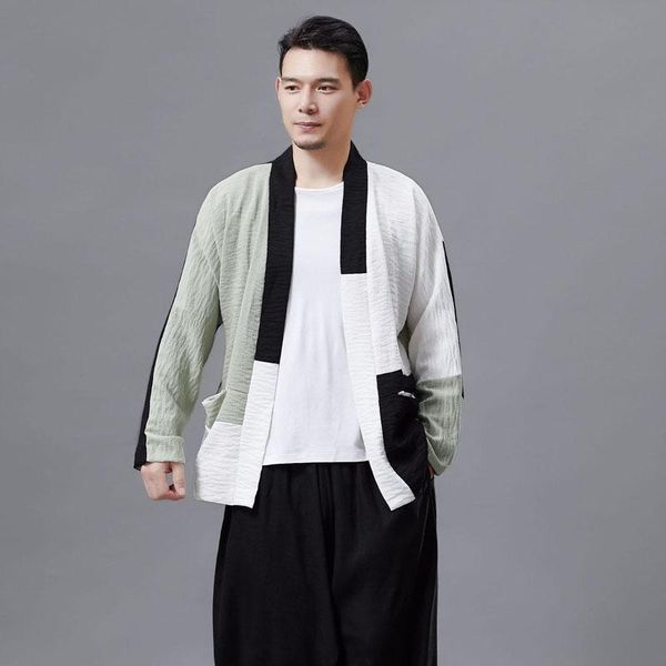 men's casual shirts men chinese style splice long sleeve loose cardigan jacket spring autumn japan streetwear vintage shirt coat man, White;black
men's casual shirts men chinese style splice long sleeve loose cardigan jacket spring autumn japan streetwear vintage shirt coat man, White;black