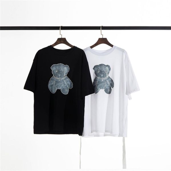 famous men's designer tee short-sleeved high-quality double-sided bear print necklace eyes reflective loose casual summer black and whi, White;black
famous men's designer tee short-sleeved high-quality double-sided bear print necklace eyes reflective loose casual summer black and whi, White;black