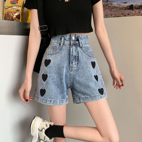 shorts women's jeans summer 2021 love embroidery denim loose high waist wide leg slim a-line pants, White;black
shorts women's jeans summer 2021 love embroidery denim loose high waist wide leg slim a-line pants, White;black