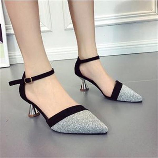 baotou sandals ladies 2021 summer thick with women's shoes a buckle in the korean version sequins roman, Black
baotou sandals ladies 2021 summer thick with women's shoes a buckle in the korean version sequins roman, Black