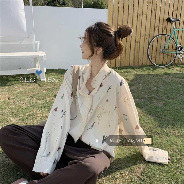 women's blouses & shirts spring 2021 printing long sleeve thin shirt design sense minority korean loose top, White
women's blouses & shirts spring 2021 printing long sleeve thin shirt design sense minority korean loose top, White