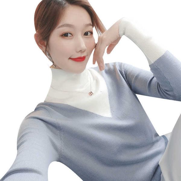 women's sweaters autumn winter women fashion turtleneck long sleeve slim fake 2 piece pullovers casual patchwork bottoming knittwear fj, White;black
women's sweaters autumn winter women fashion turtleneck long sleeve slim fake 2 piece pullovers casual patchwork bottoming knittwear fj, White;black