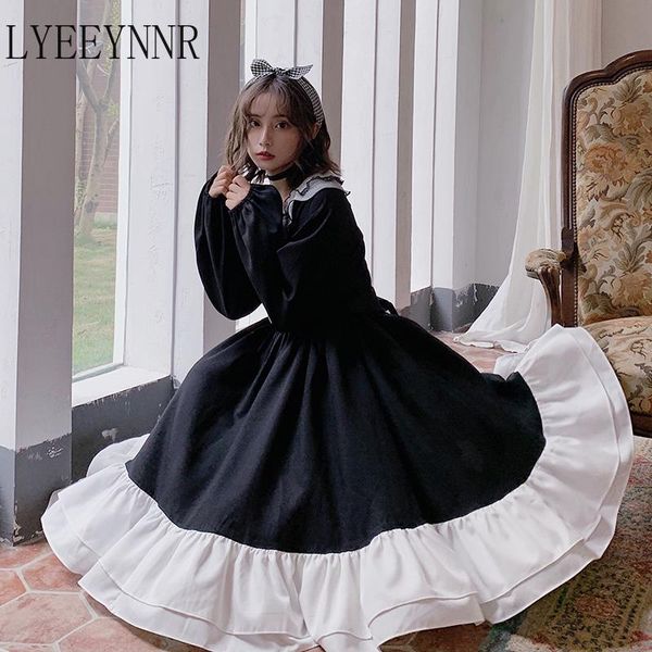 casual dresses lyeeynnr arrival 2021 women white black contast color o neck long sleeve slim waist a line dress female japan style, Black;gray
casual dresses lyeeynnr arrival 2021 women white black contast color o neck long sleeve slim waist a line dress female japan style, Black;gray