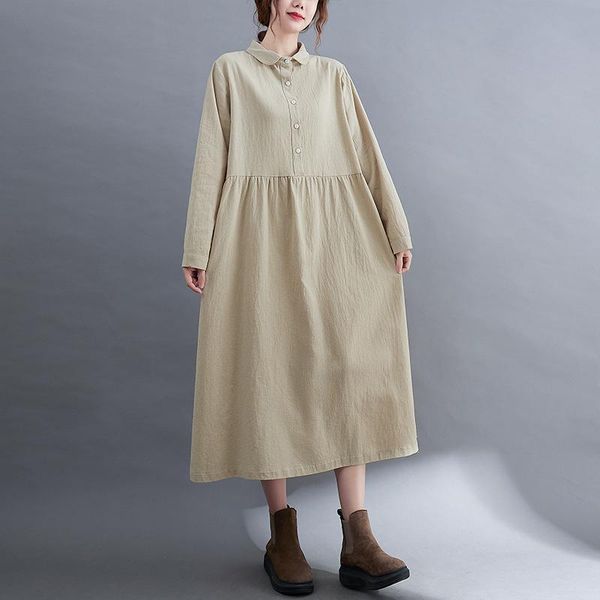 casual dresses vanovich doll collar linen long sleeve shirt dress 2021 fall lady elegant for women, Black;gray
casual dresses vanovich doll collar linen long sleeve shirt dress 2021 fall lady elegant for women, Black;gray