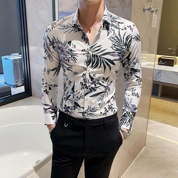 men's casual shirts 2021 autumn floral for men long sleeve slim fit dress shirt chemise homme streetwear social party blouse camisa mas, White;black
men's casual shirts 2021 autumn floral for men long sleeve slim fit dress shirt chemise homme streetwear social party blouse camisa mas, White;black