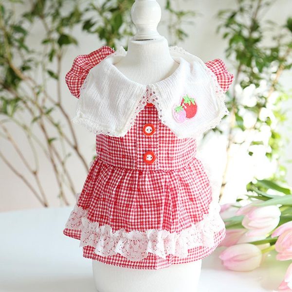 pet clothing red plaid clothes for dog strawberry print dresses small costume dogs cute spring summer white girls collar perro apparel
pet clothing red plaid clothes for dog strawberry print dresses small costume dogs cute spring summer white girls collar perro apparel