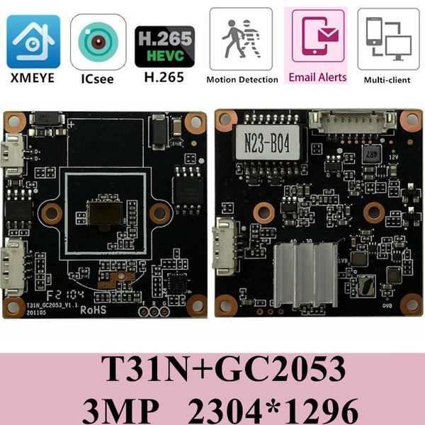 cameras t31n+gc2053 3mp 2304*1296 20fps h.265 ip camera module board mic audio interface onvif motion detection 38*38mm with radiator
cameras t31n+gc2053 3mp 2304*1296 20fps h.265 ip camera module board mic audio interface onvif motion detection 38*38mm with radiator