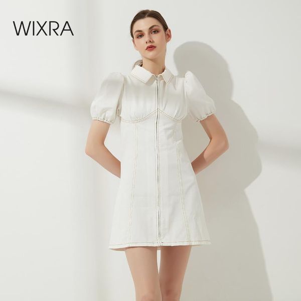 casual dresses wixra womens neck solid zipper short elastic puff sleeve ladies trendy summer stylish mini a-line, Black;gray
casual dresses wixra womens neck solid zipper short elastic puff sleeve ladies trendy summer stylish mini a-line, Black;gray