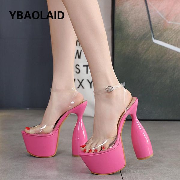 sandals transparent waterproof platform square head wine glass heel fashion summer fish mouth buckle high heels, Black
sandals transparent waterproof platform square head wine glass heel fashion summer fish mouth buckle high heels, Black