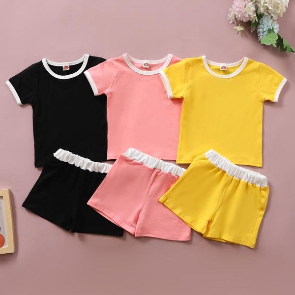 clothing sets summer kids girls 2-piece outfit set short sleeve cotton casual +shorts children baby boys homewear, White
clothing sets summer kids girls 2-piece outfit set short sleeve cotton casual +shorts children baby boys homewear, White