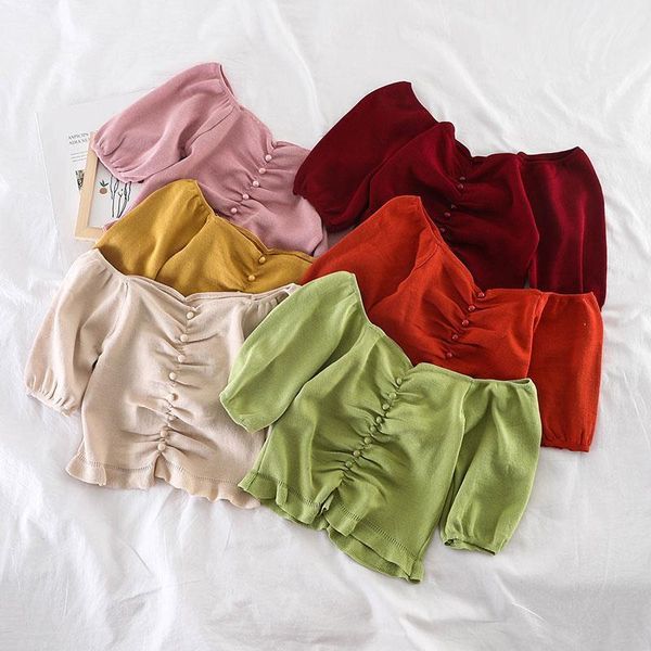buttons square collar cropped womens t shirt students short sleeve pleated tshirts crop for girls summer, White
buttons square collar cropped womens t shirt students short sleeve pleated tshirts crop for girls summer, White