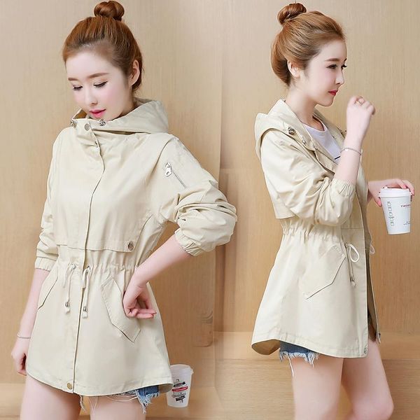 women's jackets genuine casual small jacket female hooded waist mid-length spring and autumn, Black;brown
women's jackets genuine casual small jacket female hooded waist mid-length spring and autumn, Black;brown