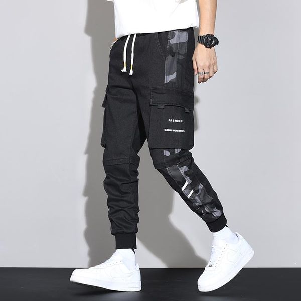 spring summer multi-pockets camouflage patchwork men's fashion cargo jogger pants streetwear casual trousers, Black
spring summer multi-pockets camouflage patchwork men's fashion cargo jogger pants streetwear casual trousers, Black